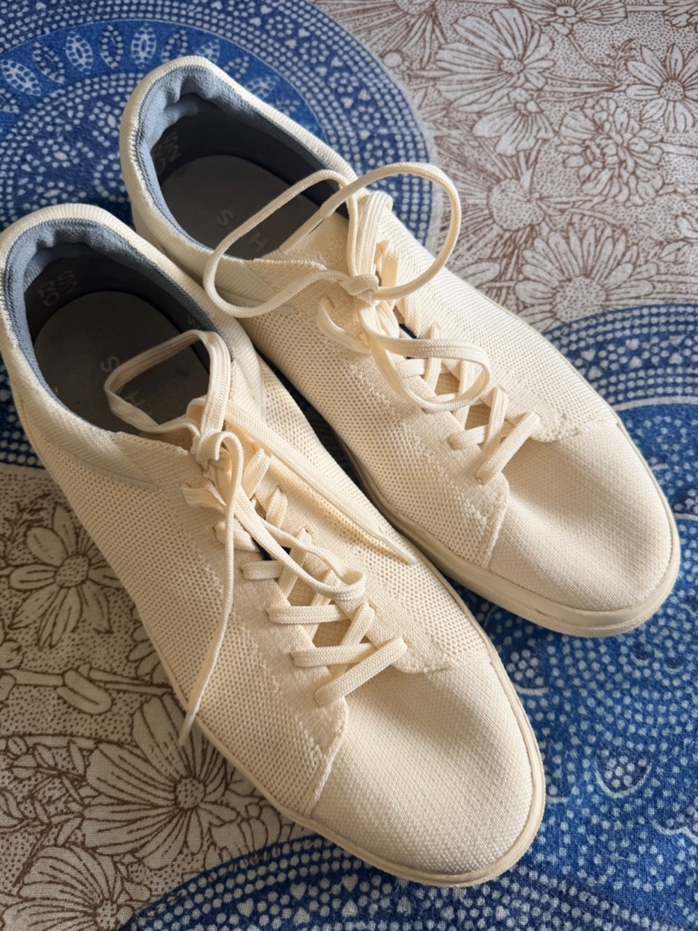 Rothy’s Rothy's Man Size 12 The Sneaker Bone White Knit Lace Up - Picture 6 of 8